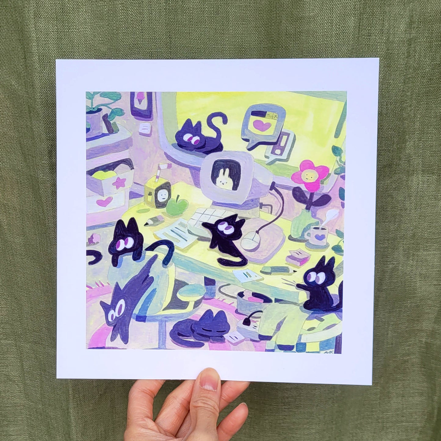 Cats in the Computer Room - Open Edition Print