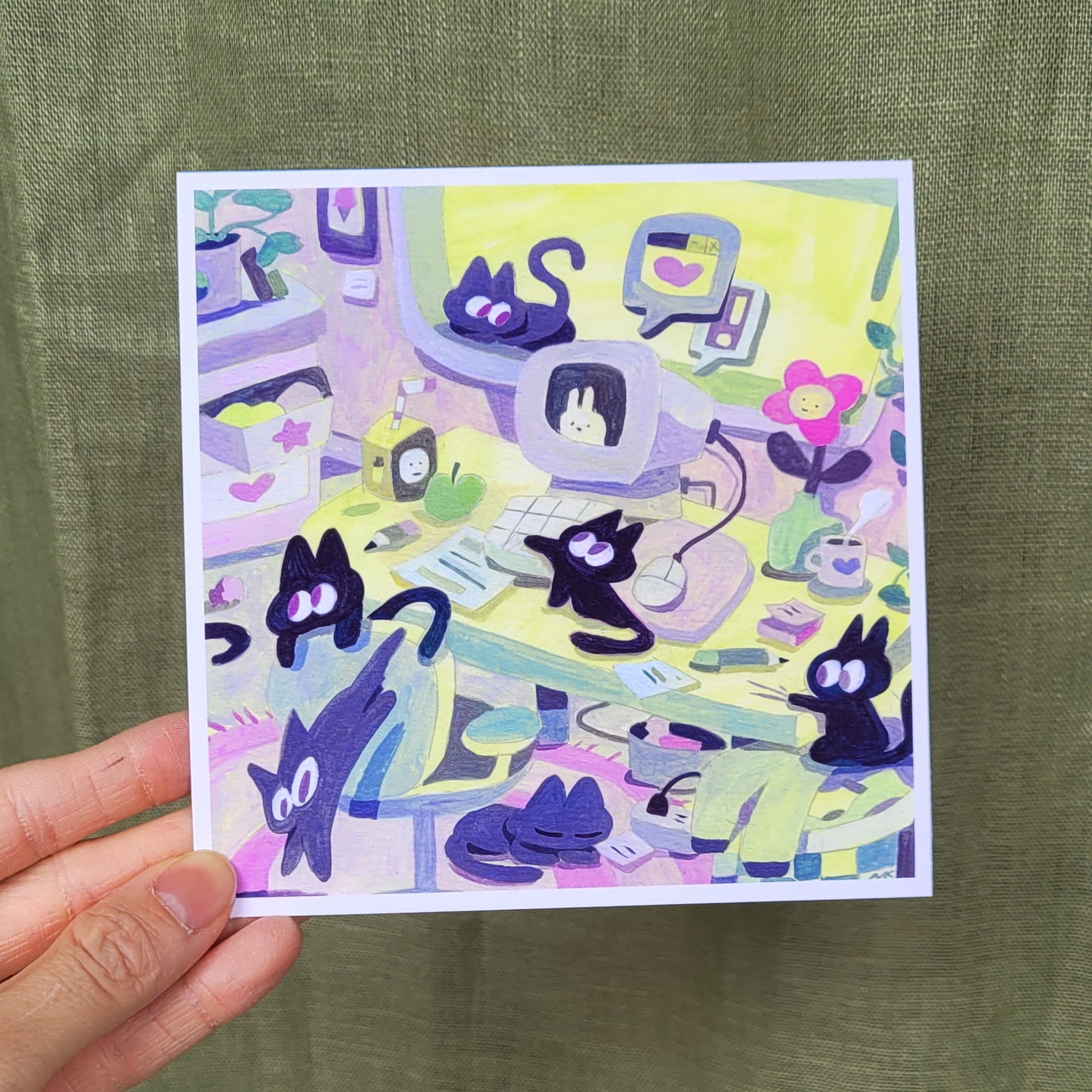 Cats in the Computer Room - Open Edition Print
